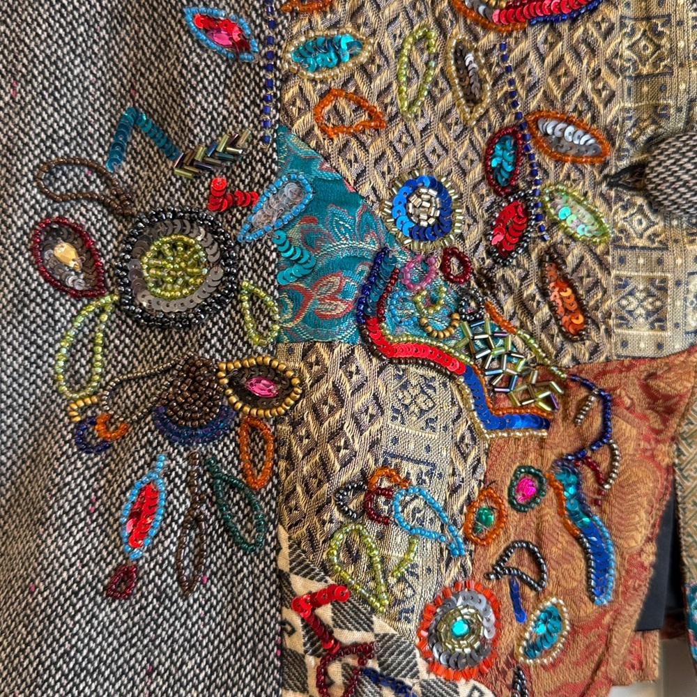 Chico’s Embroidered Patchwork Vest - Adjustable - image 2